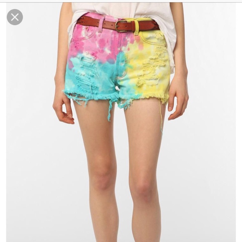Tie Dye Denim Shorts